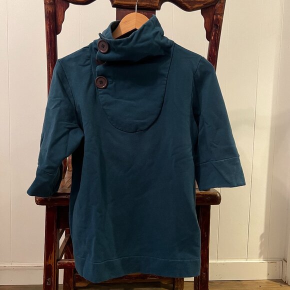 Smoking Lily Button-Neck Top, size L - Picture 1 of 4